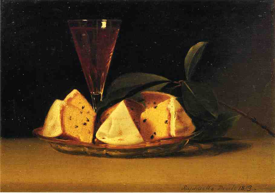 Wikioo.org - The Encyclopedia of Fine Arts - Painting, Artwork by Raphaelle Peale - Still Life with Raisin Cake