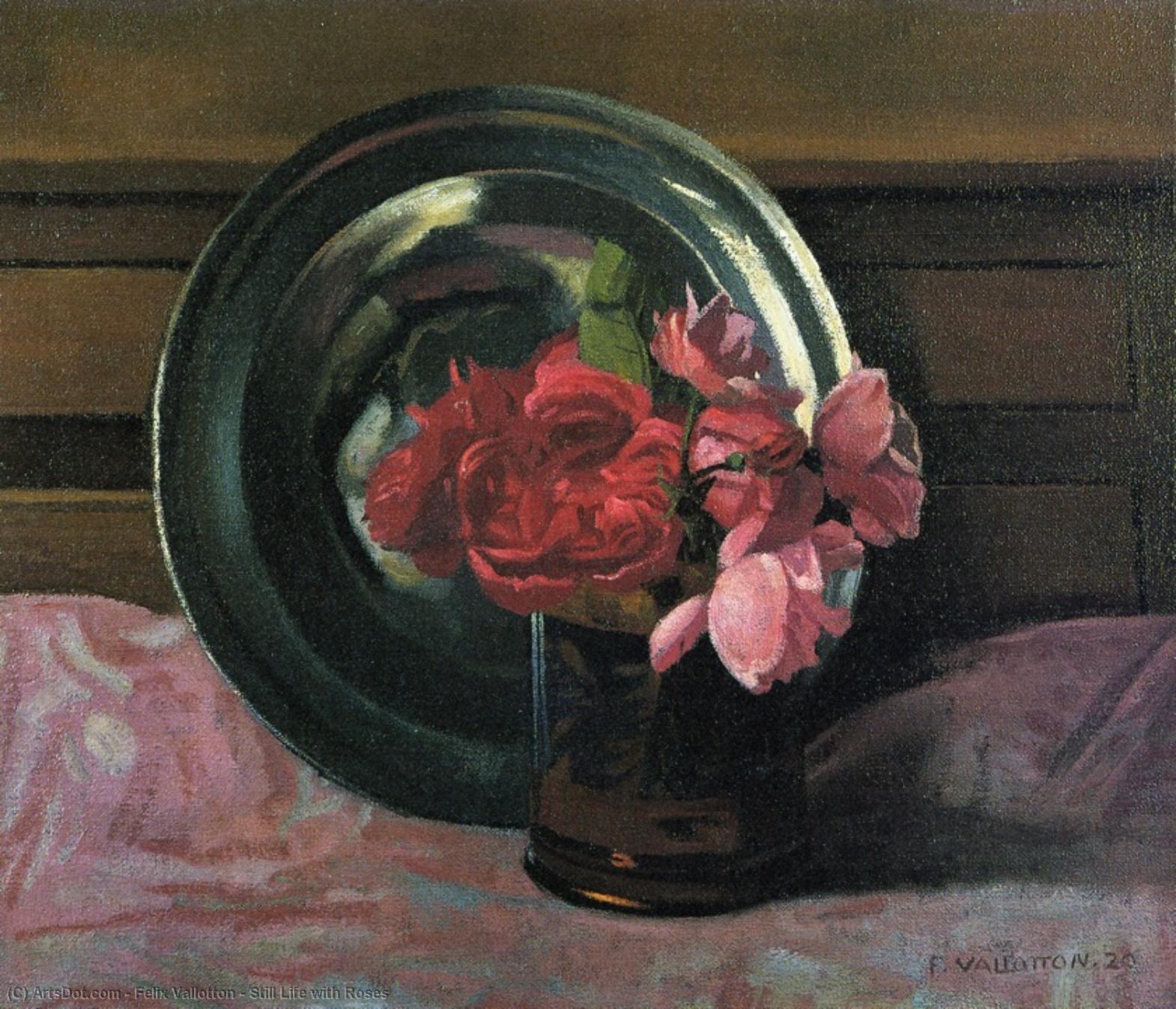 Wikioo.org - The Encyclopedia of Fine Arts - Painting, Artwork by Felix Vallotton - Still Life with Roses