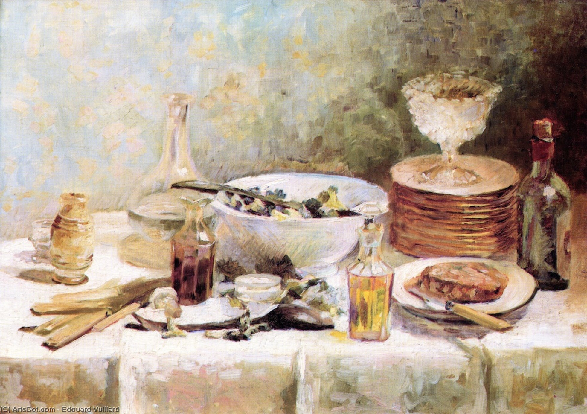 Wikioo.org – L'Enciclopedia delle Belle Arti - Pittura, Opere di Jean Edouard Vuillard - ancora la vita con insalata  bacino
