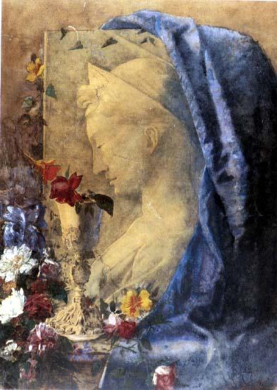 WikiOO.org - Encyclopedia of Fine Arts - Malba, Artwork Giovanni Segantini - Still life with S. Cecilia