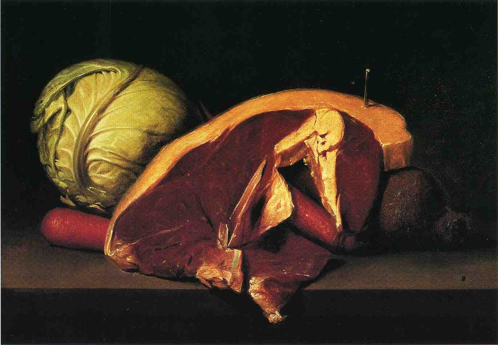 Wikioo.org - The Encyclopedia of Fine Arts - Painting, Artwork by Raphaelle Peale - Still Life with Steak