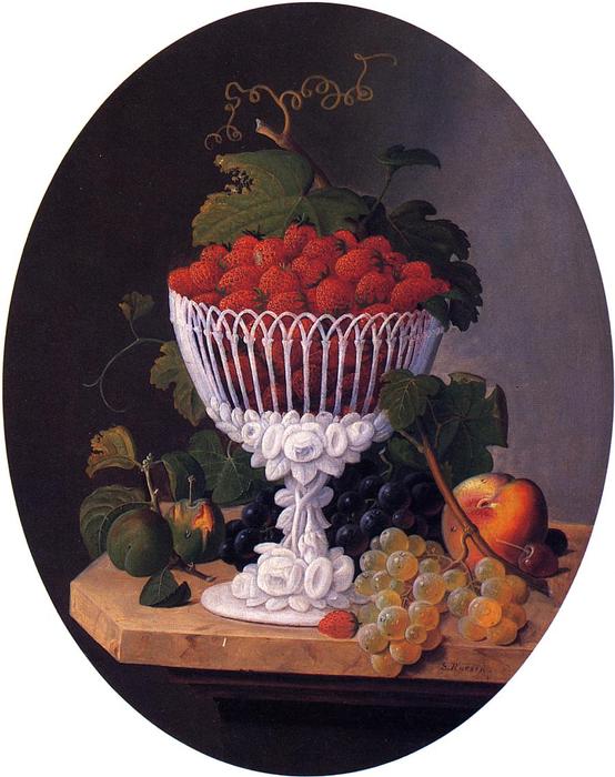 WikiOO.org - Encyclopedia of Fine Arts - Lukisan, Artwork Severin Roesen - Still Life with Strawberries