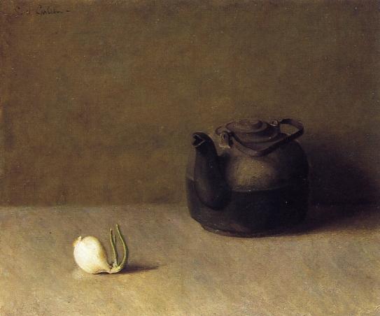 Wikoo.org - موسوعة الفنون الجميلة - اللوحة، العمل الفني Soren Emil Carlsen - Still Life with Teapot and Onion