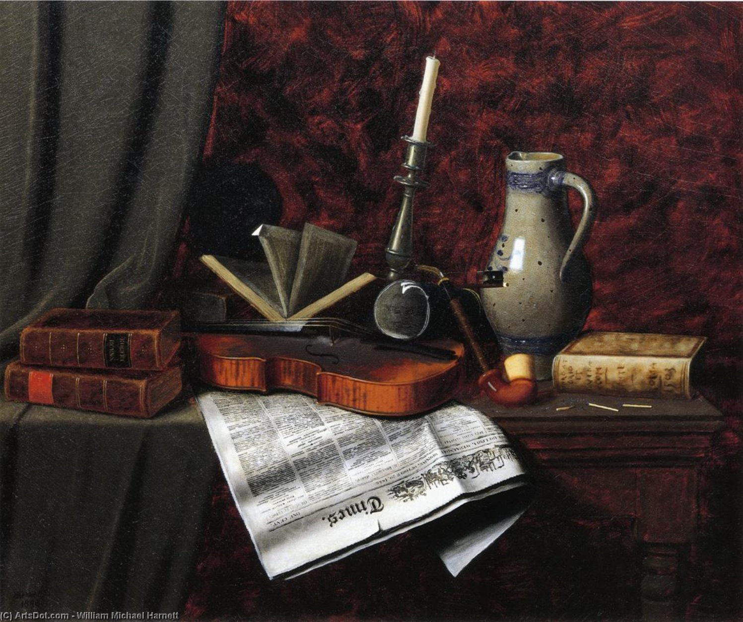 Wikioo.org - The Encyclopedia of Fine Arts - Painting, Artwork by William Michael Harnett - Still Life with Violin