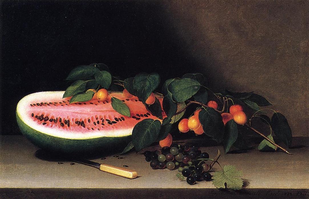 WikiOO.org - אנציקלופדיה לאמנויות יפות - ציור, יצירות אמנות Raphaelle Peale - Still Life with Watermelon