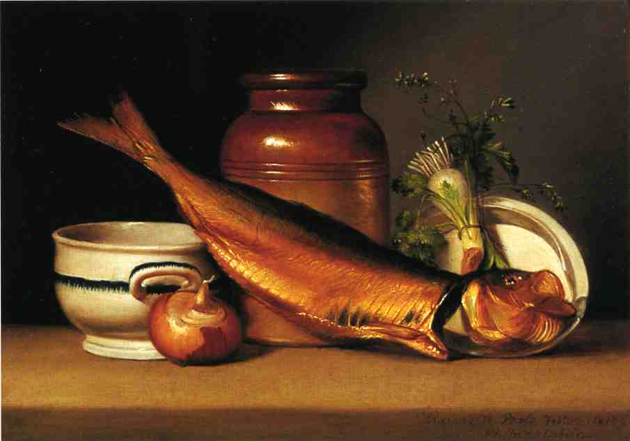 Wikioo.org - สารานุกรมวิจิตรศิลป์ - จิตรกรรม Raphaelle Peale - Still Liife with Dried Fish (also known as A Herring)