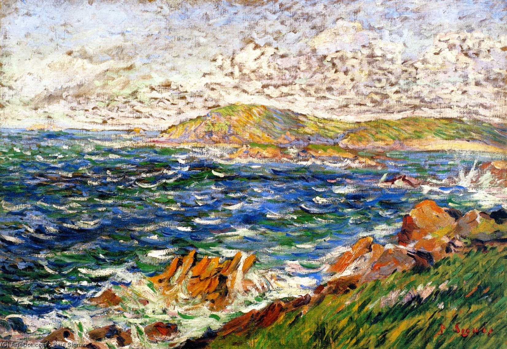 Wikioo.org - The Encyclopedia of Fine Arts - Painting, Artwork by Paul Signac - Still Northwest Breeze, Saint-Briac