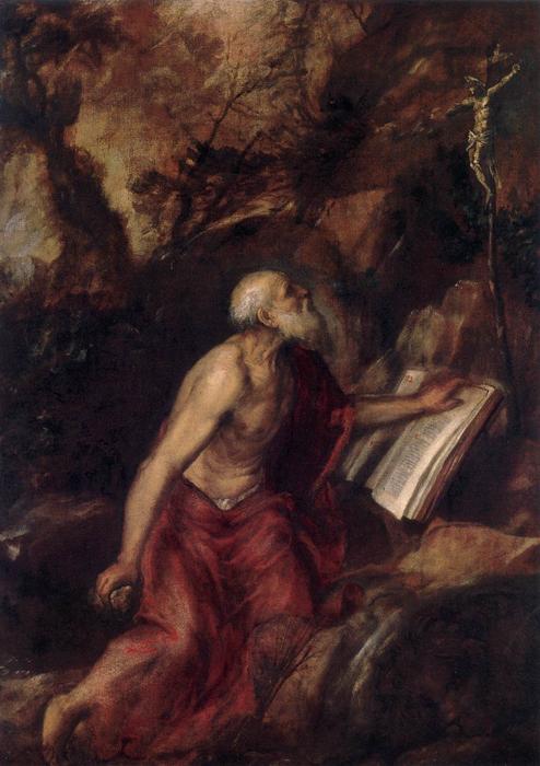 WikiOO.org - Güzel Sanatlar Ansiklopedisi - Resim, Resimler Tiziano Vecellio (Titian) - St Jerome