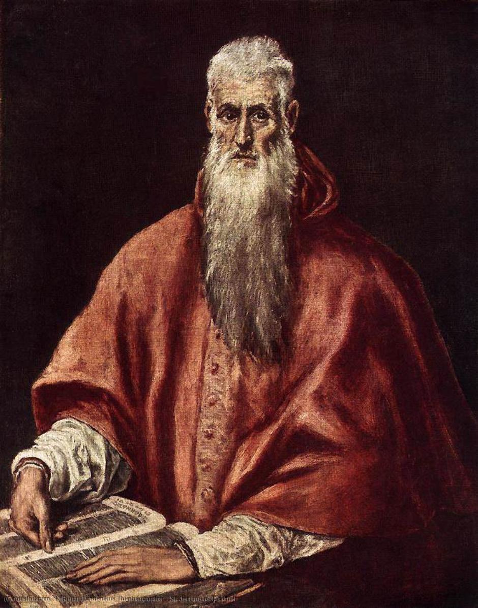 WikiOO.org – 美術百科全書 - 繪畫，作品 El Greco (Doménikos Theotokopoulos) -  圣杰罗姆  作为  枢机主教