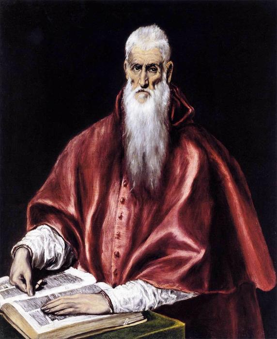 WikiOO.org - Enciklopedija likovnih umjetnosti - Slikarstvo, umjetnička djela El Greco (Doménikos Theotokopoulos) - St Jerome as a Scholar