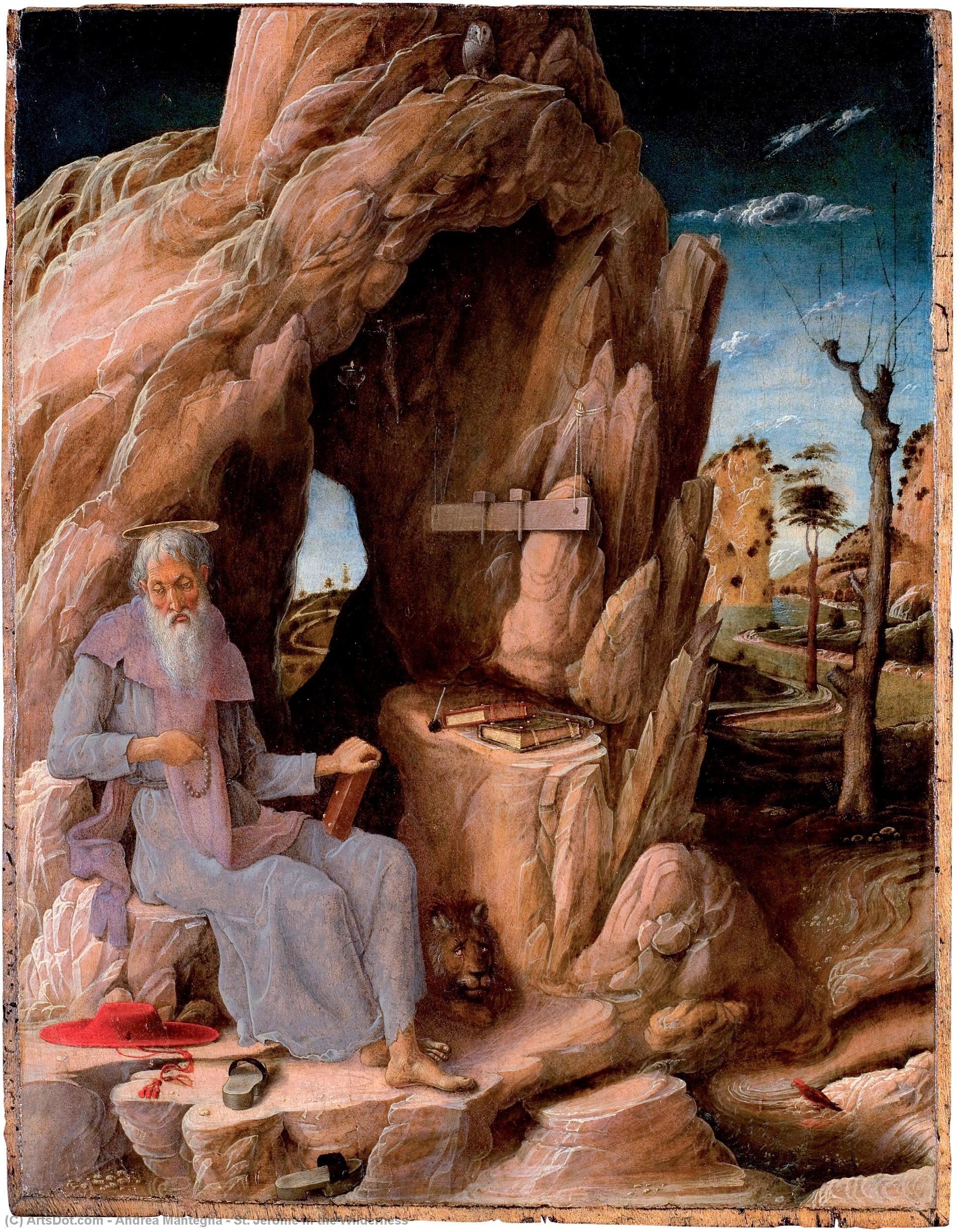 WikiOO.org - Encyclopedia of Fine Arts - Lukisan, Artwork Andrea Mantegna - St. Jerome in the Wilderness