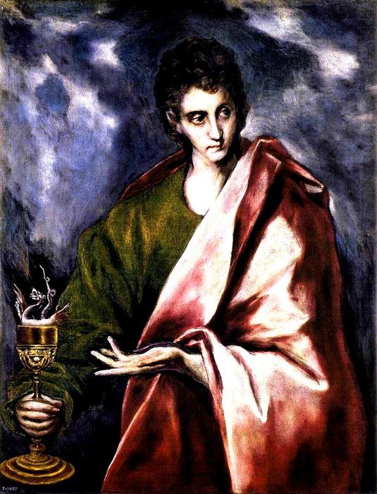 WikiOO.org - Encyclopedia of Fine Arts - Maľba, Artwork El Greco (Doménikos Theotokopoulos) - St John the Evangelist