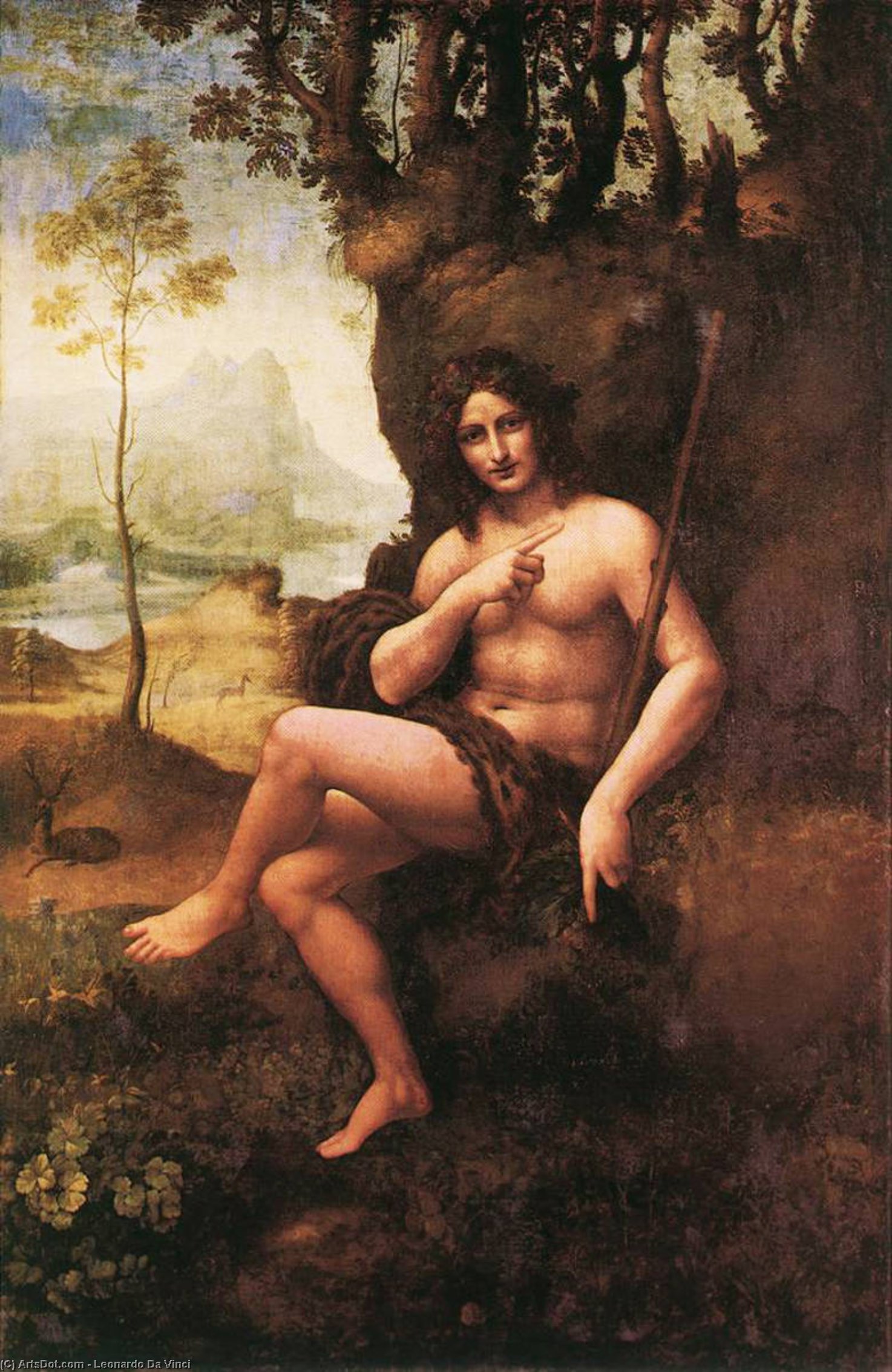 Wikioo.org - สารานุกรมวิจิตรศิลป์ - จิตรกรรม Leonardo Da Vinci - St John in the Wilderness