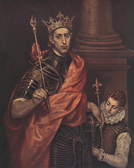 WikiOO.org - Encyclopedia of Fine Arts - Malba, Artwork El Greco (Doménikos Theotokopoulos) - St. Louis King of France with a Page