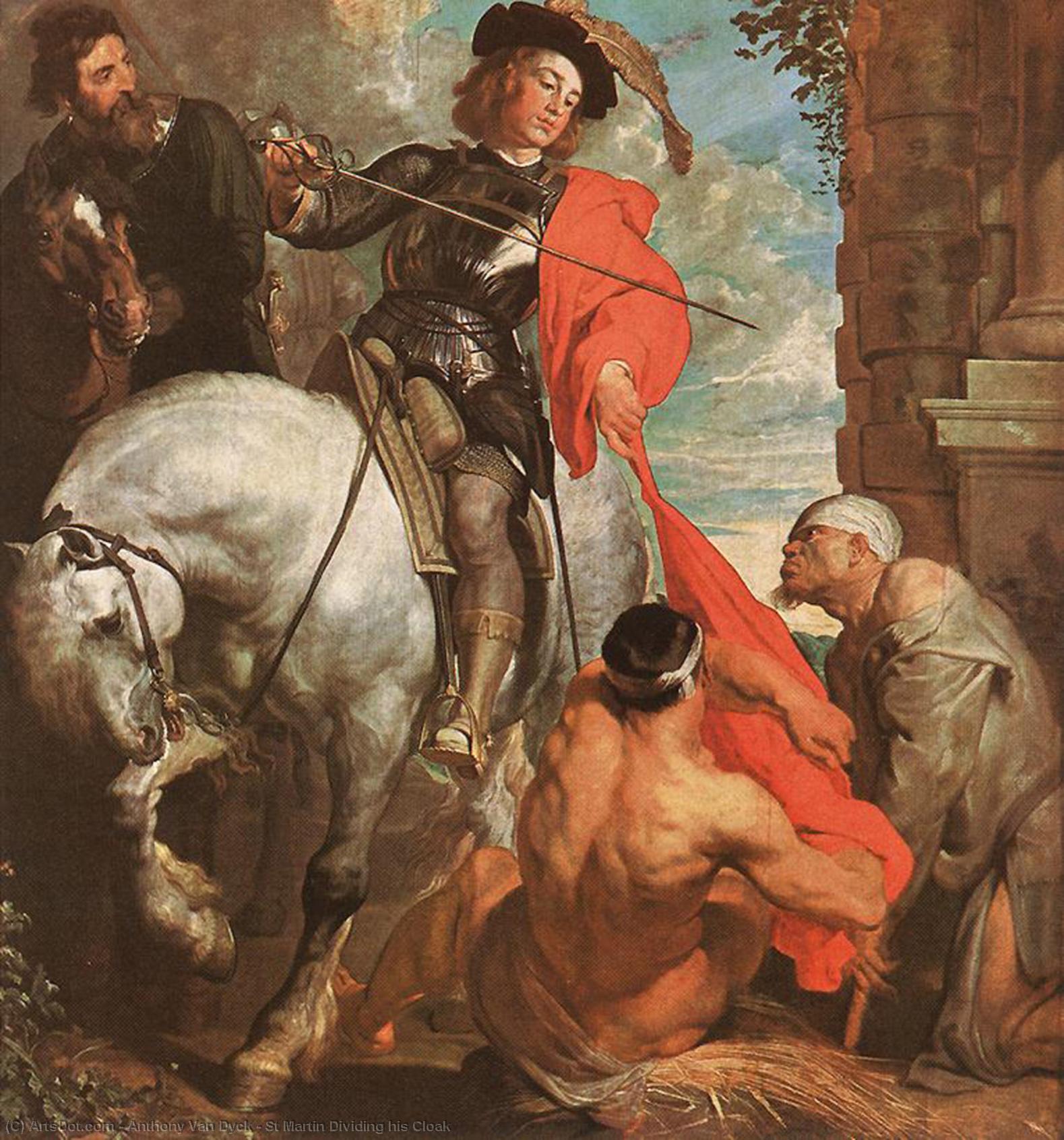 Wikioo.org – L'Enciclopedia delle Belle Arti - Pittura, Opere di Anthony Van Dyck - Cattedrale di St Balestruccio  divisione  sua  Mantello