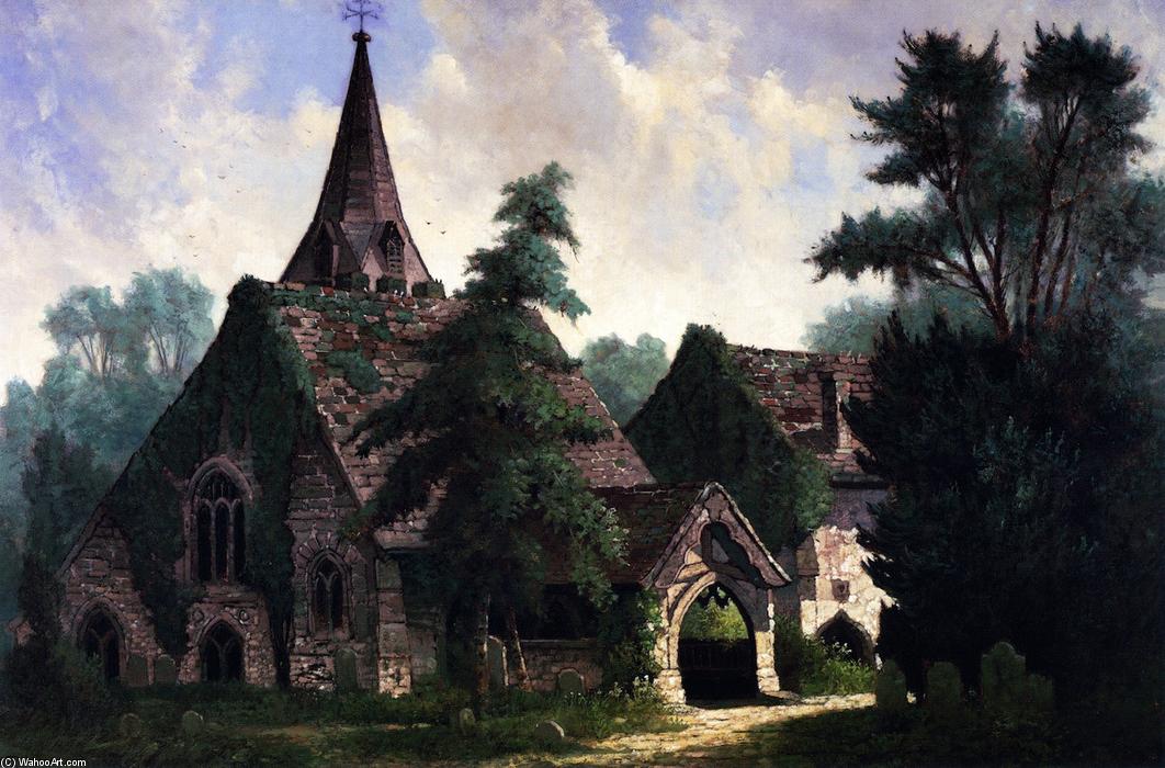 WikiOO.org - אנציקלופדיה לאמנויות יפות - ציור, יצירות אמנות Edwin Deakin - Stoke Poges Church, England