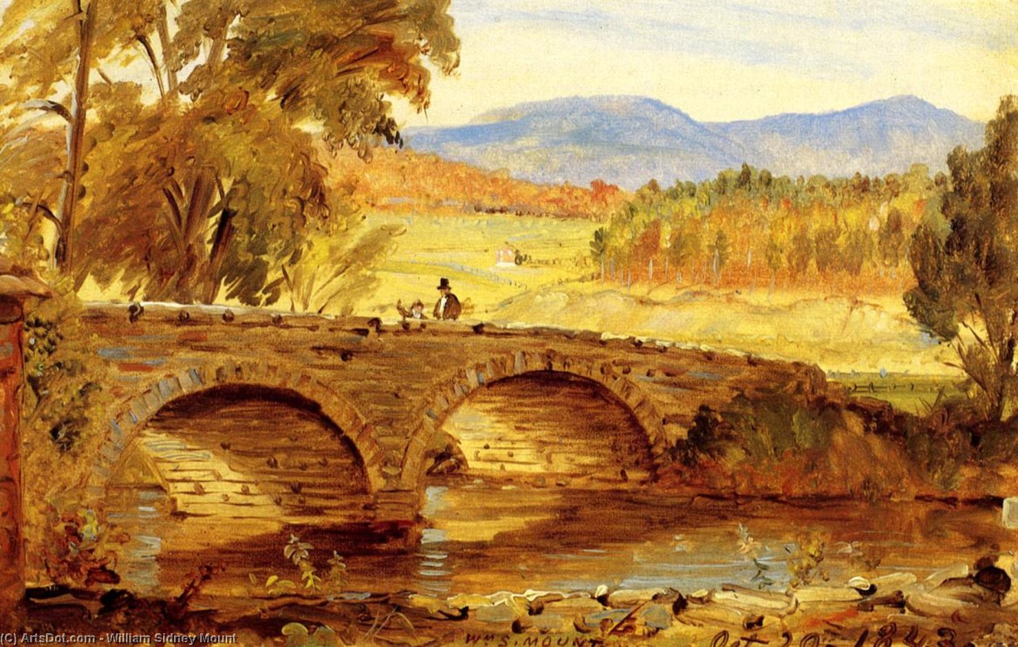 Wikioo.org – La Enciclopedia de las Bellas Artes - Pintura, Obras de arte de William Sidney Mount - el piedra puente