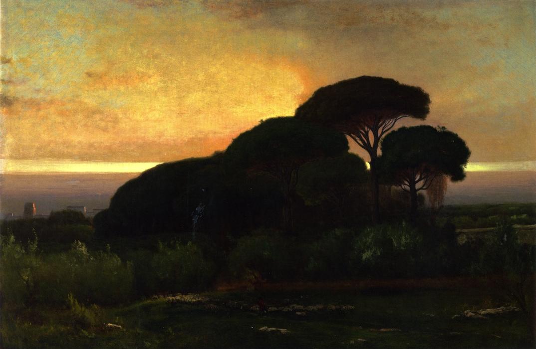 Wikioo.org - The Encyclopedia of Fine Arts - Painting, Artwork by George Inness - Stone Pines (also known as Pine Grove, Barberini Villa, Albano, Italy)