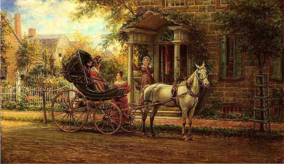 Wikioo.org - The Encyclopedia of Fine Arts - Painting, Artwork by Edward Lamson Henry - Stopping for a Chat