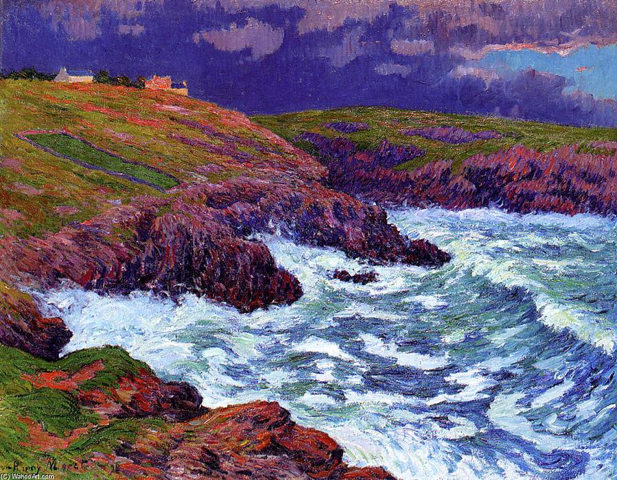 Wikioo.org - The Encyclopedia of Fine Arts - Painting, Artwork by Henri Moret - Storm, the Coast of Finestere