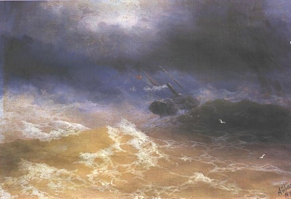 Wikioo.org - The Encyclopedia of Fine Arts - Painting, Artwork by Ivan Aivazovsky - Storm on Sea