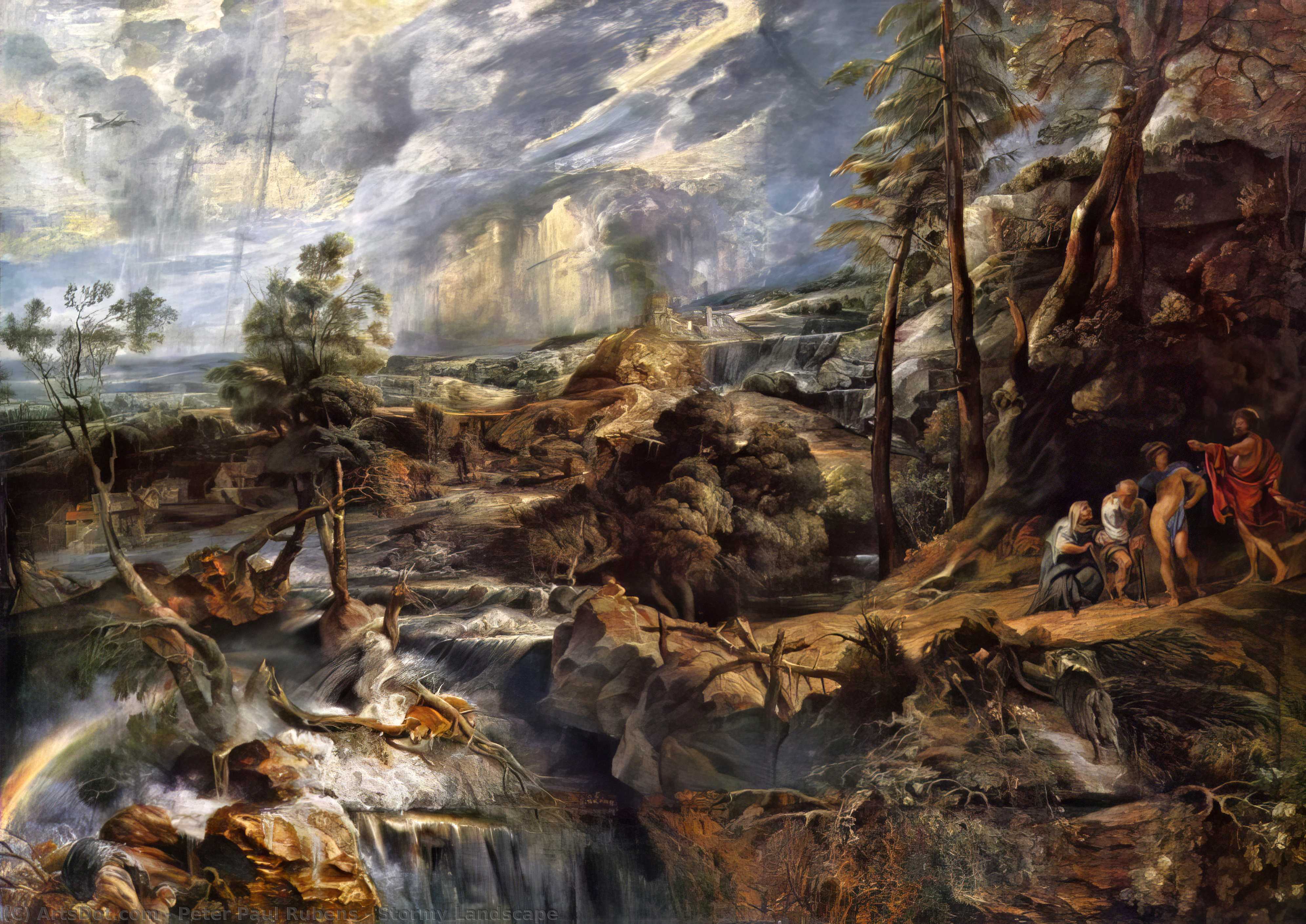 Wikioo.org - สารานุกรมวิจิตรศิลป์ - จิตรกรรม Peter Paul Rubens - Stormy Landscape
