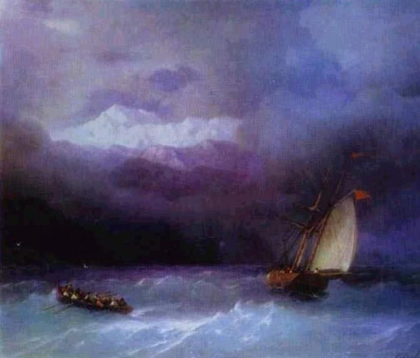 WikiOO.org - Encyclopedia of Fine Arts - Maľba, Artwork Ivan Aivazovsky - Stormy Sea.