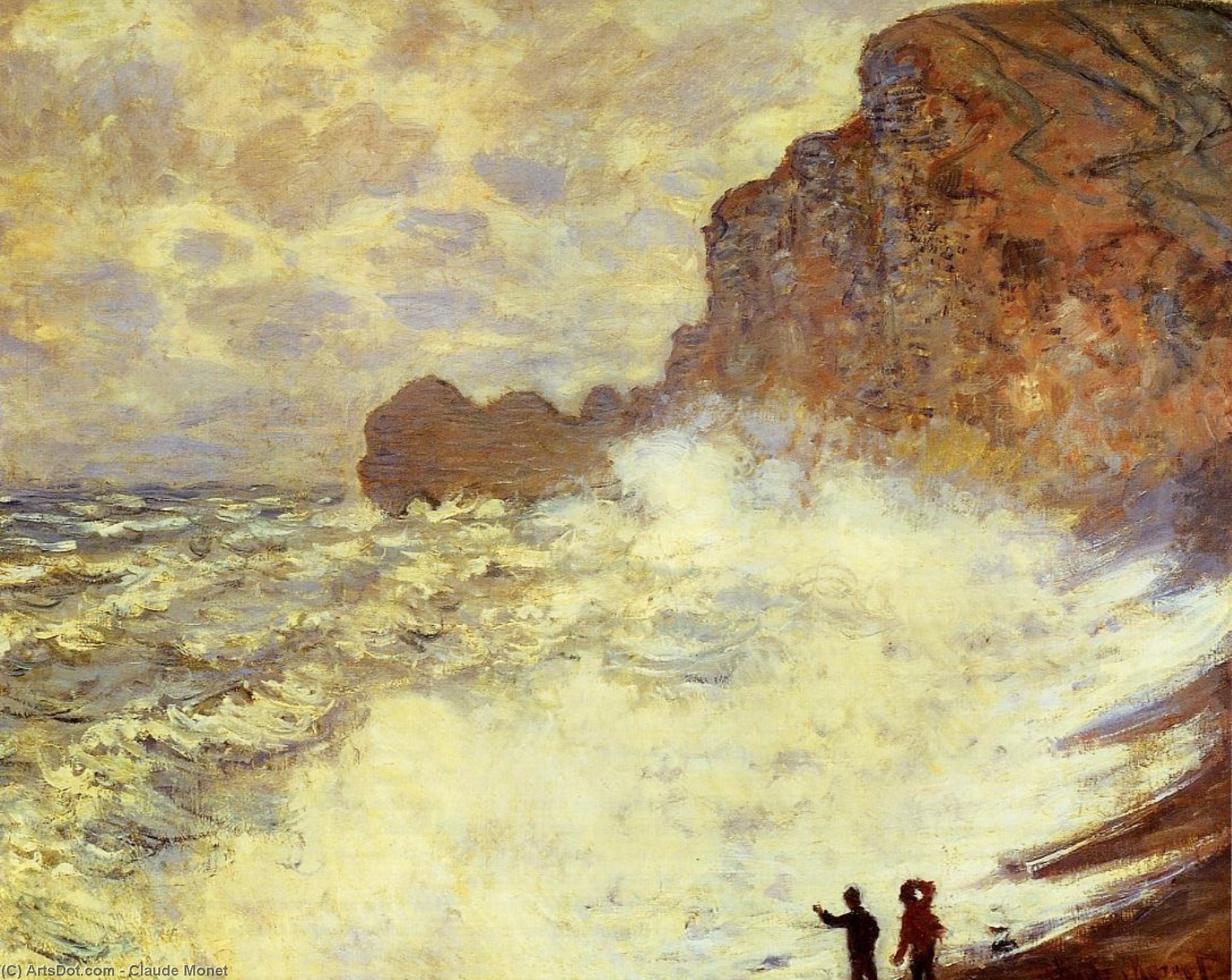 WikiOO.org - Encyclopedia of Fine Arts - Malba, Artwork Claude Monet - Stormy Weather at Etretat