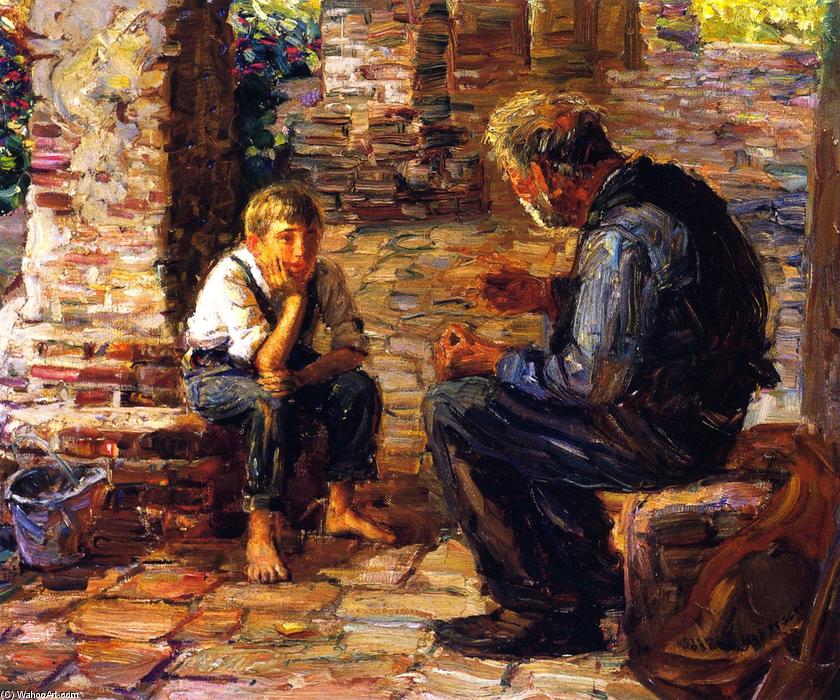 Wikioo.org - The Encyclopedia of Fine Arts - Painting, Artwork by Joseph Kleitsch - The Story Teller (also known as Eugene and El Peón [José Juan Olivares])