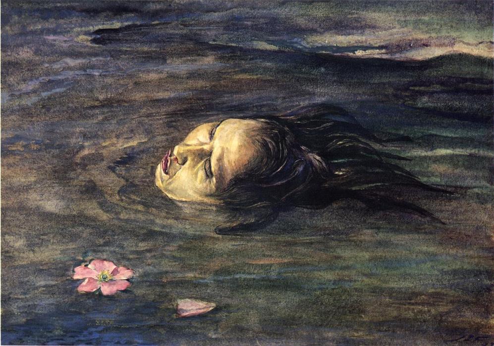Wikioo.org – L'Enciclopedia delle Belle Arti - Pittura, Opere di John La Farge - La cosa strana Piccolo Kiosai Saw nel fiume