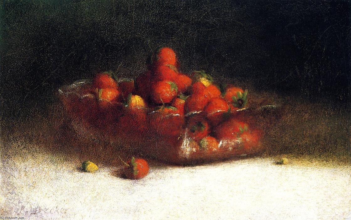 Wikioo.org - The Encyclopedia of Fine Arts - Painting, Artwork by Joseph Decker - Strawberries in a Clear Bowl