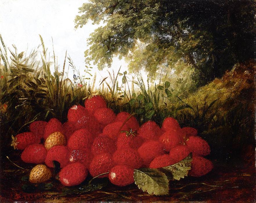 Wikioo.org - The Encyclopedia of Fine Arts - Painting, Artwork by Paul Lacroix - Strawberries in a Landscape