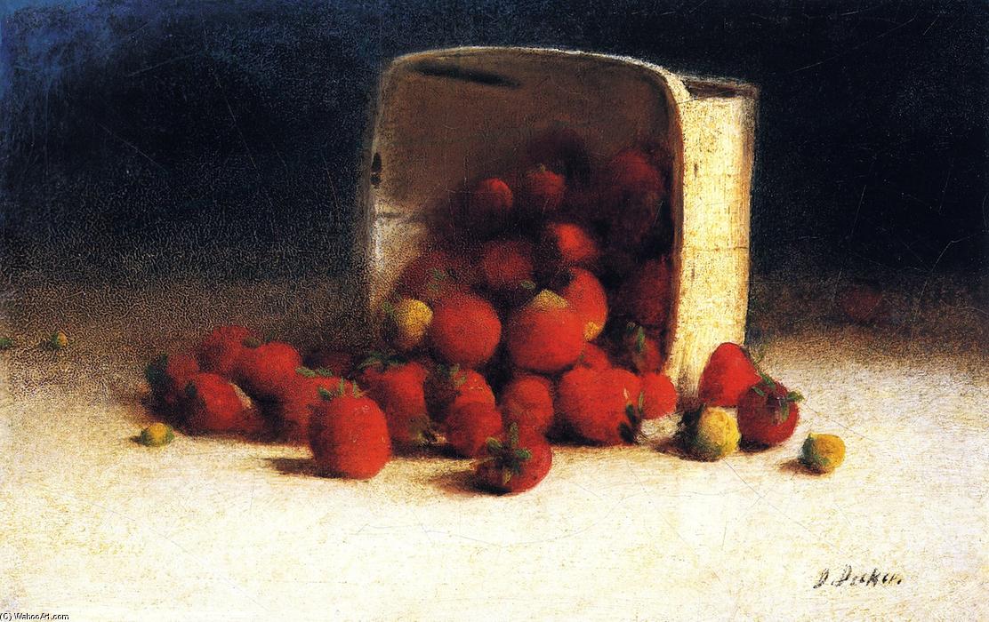 Wikioo.org - Die Enzyklopädie bildender Kunst - Malerei, Kunstwerk von Joseph Decker - Erdbeeren Verschütten von einem umgestürzten Box