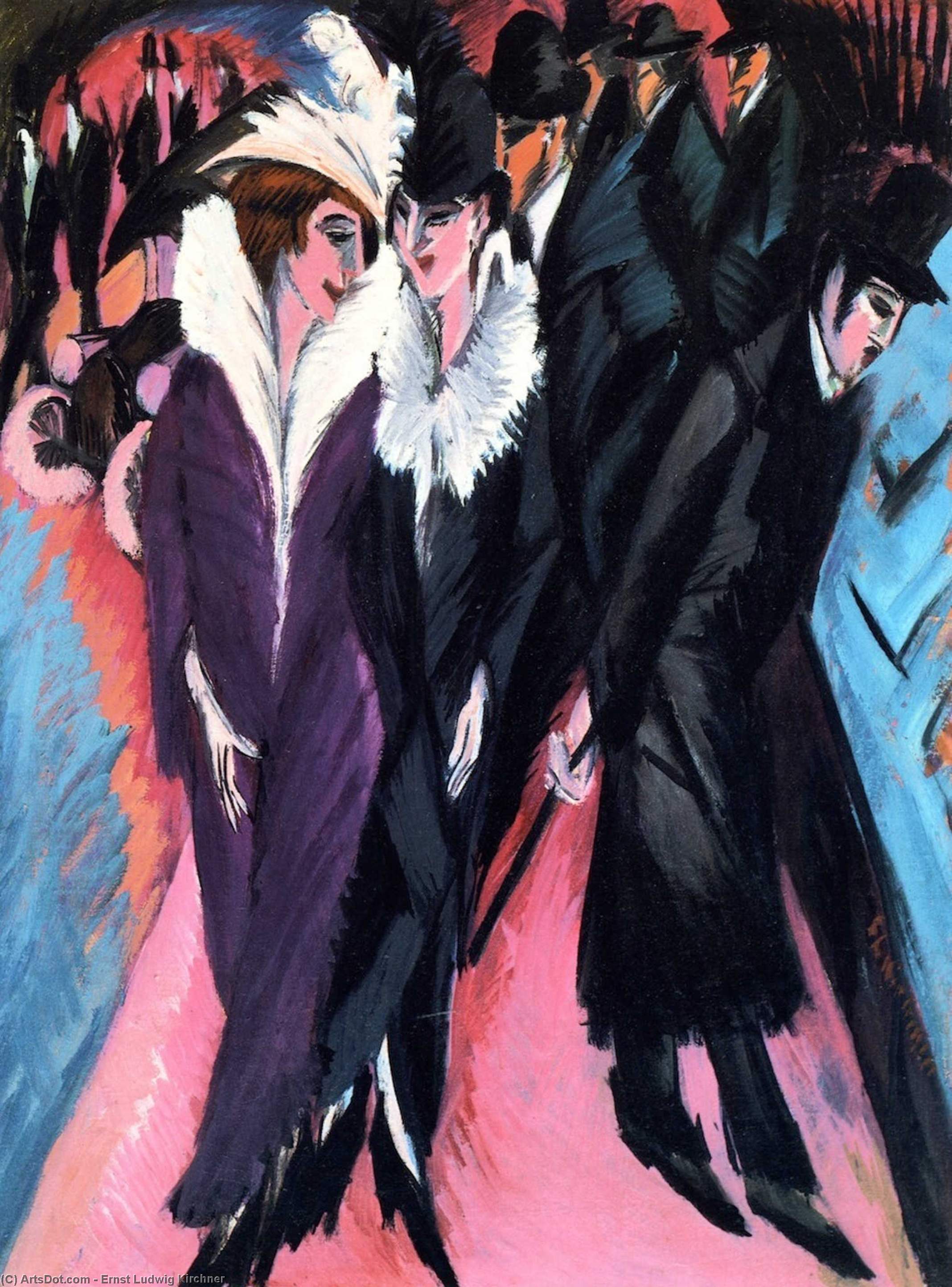 WikiOO.org - Encyclopedia of Fine Arts - Maalaus, taideteos Ernst Ludwig Kirchner - The Street