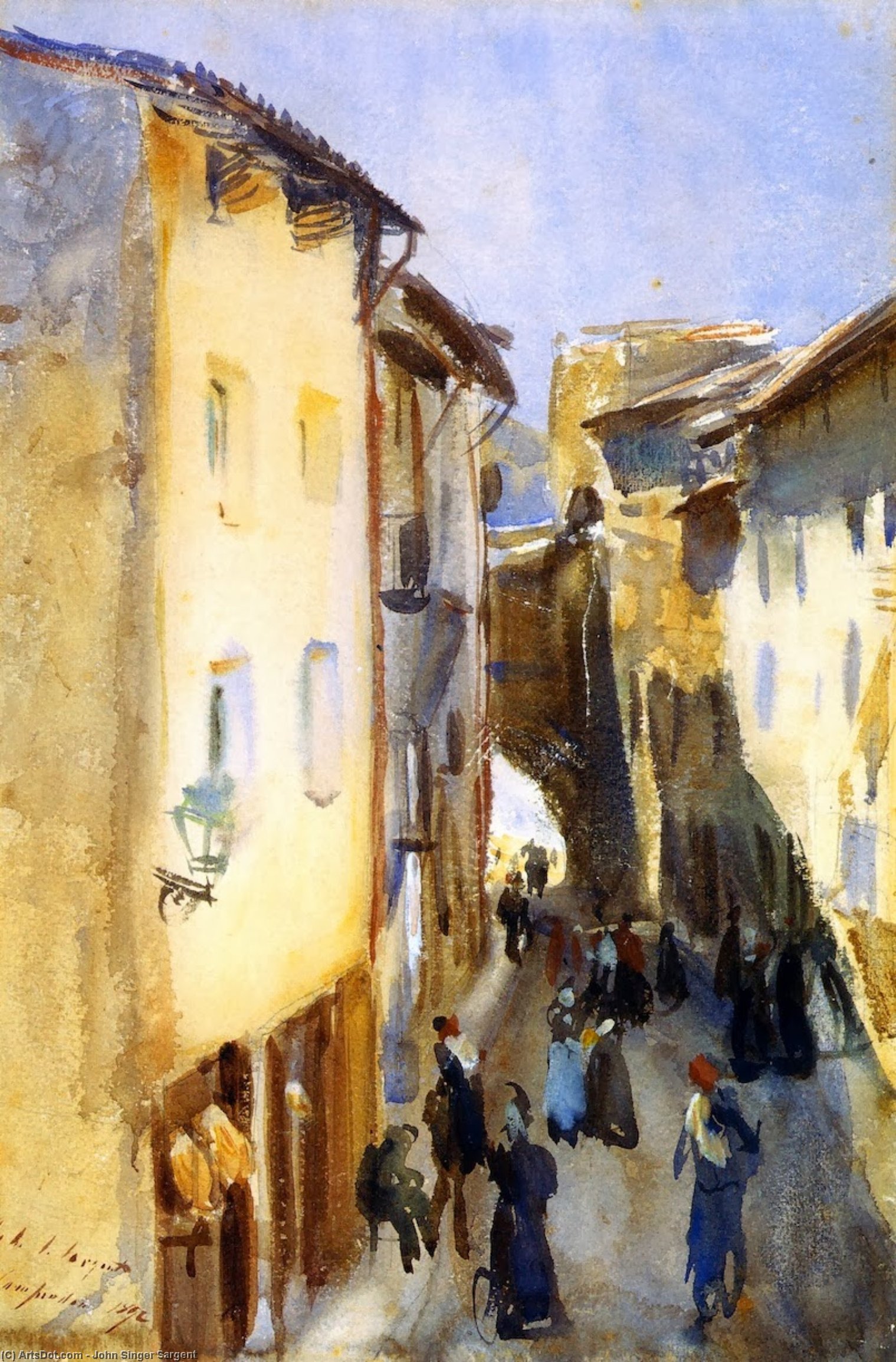 Wikioo.org - The Encyclopedia of Fine Arts - Painting, Artwork by John Singer Sargent - Street at Camprodón, Spain