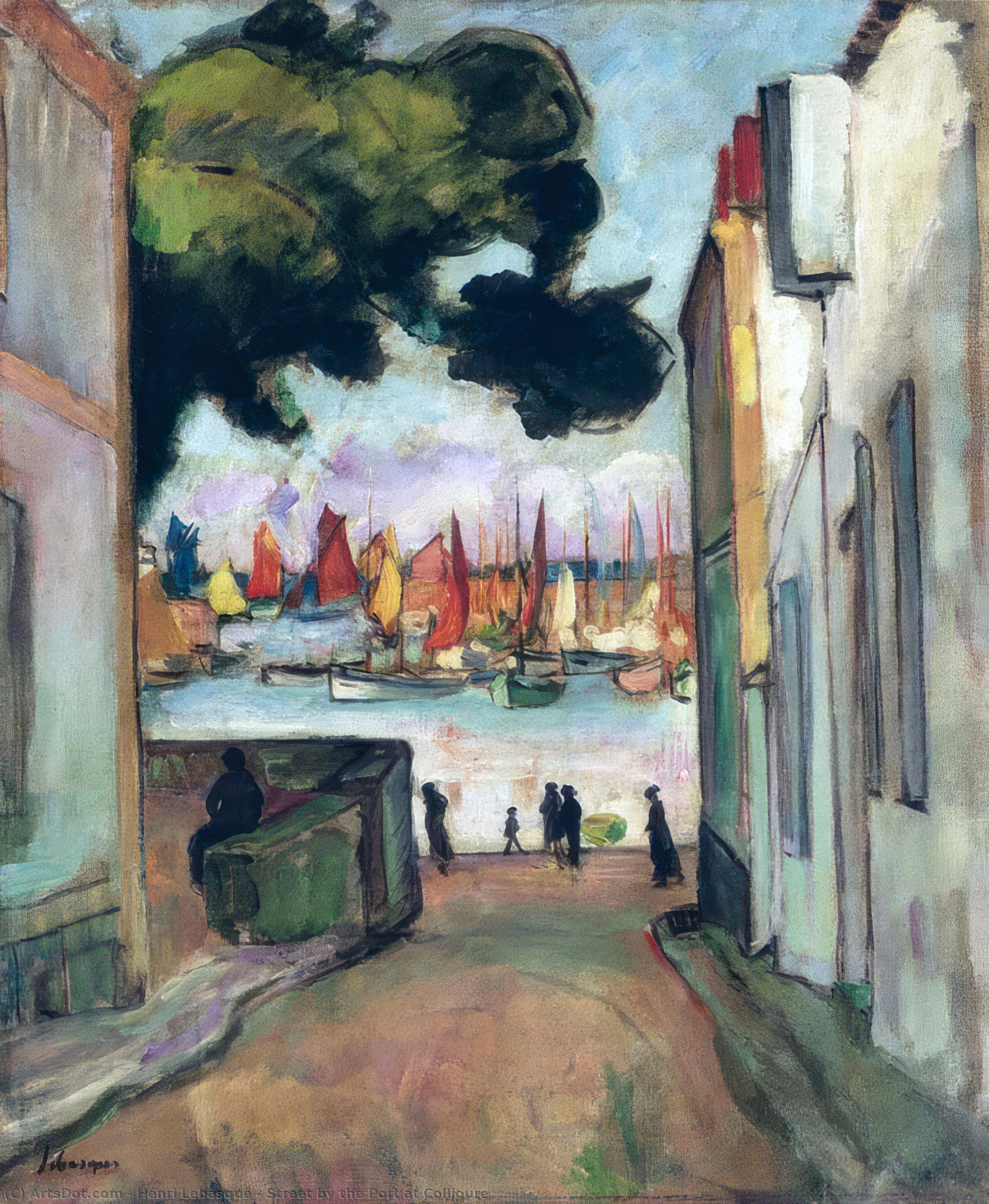 WikiOO.org - Encyclopedia of Fine Arts - Lukisan, Artwork Henri Lebasque - Street by the Port at Collioure