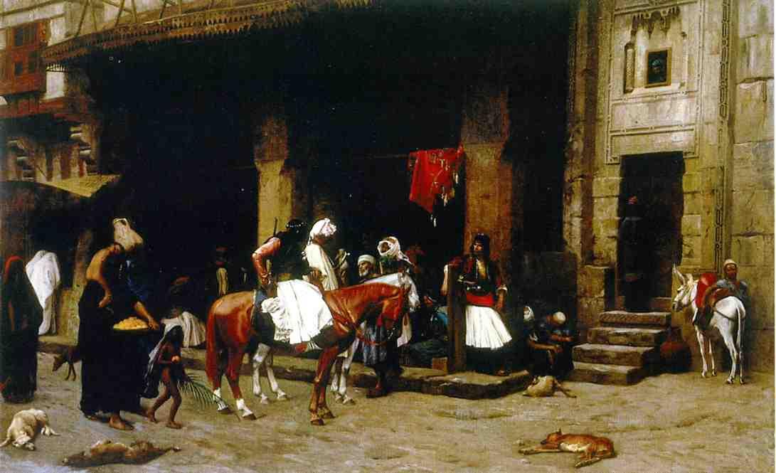 Wikioo.org - The Encyclopedia of Fine Arts - Painting, Artwork by Jean Léon Gérôme - A Street in Cairo