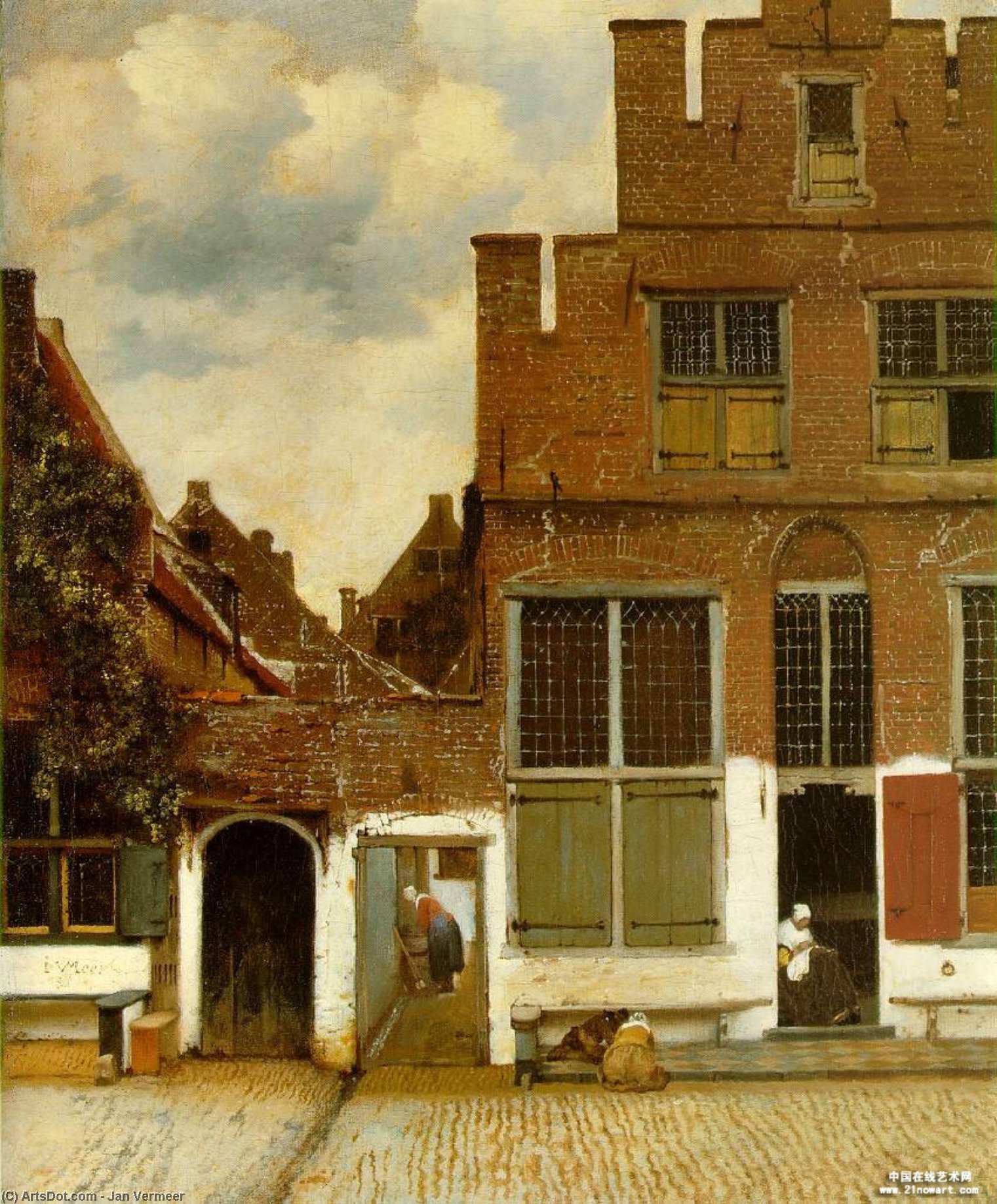 WikiOO.org - Εγκυκλοπαίδεια Καλών Τεχνών - Ζωγραφική, έργα τέχνης Jan Vermeer - Street in Delft