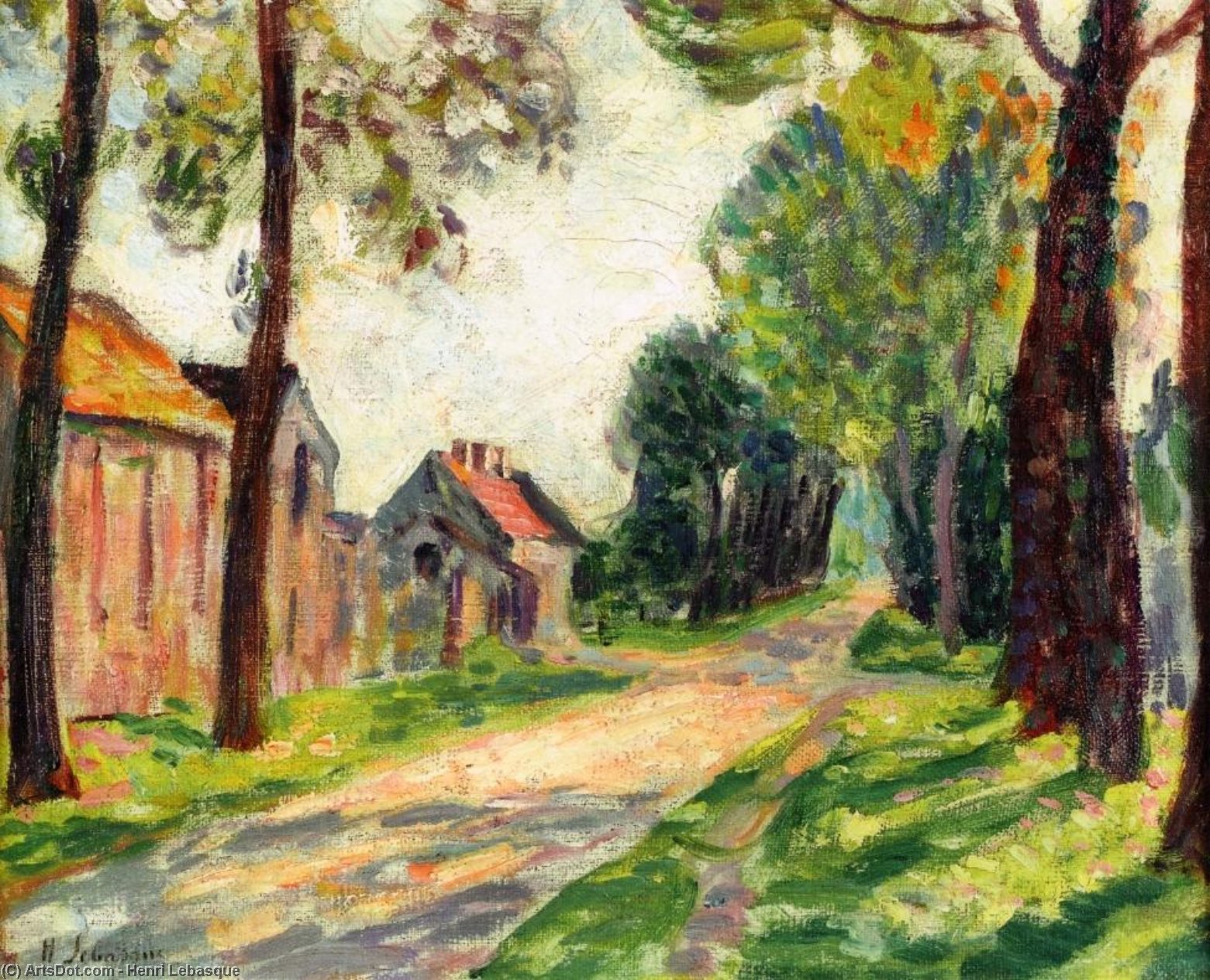 Wikioo.org - The Encyclopedia of Fine Arts - Painting, Artwork by Henri Lebasque - Street in Lagny, in Chessy