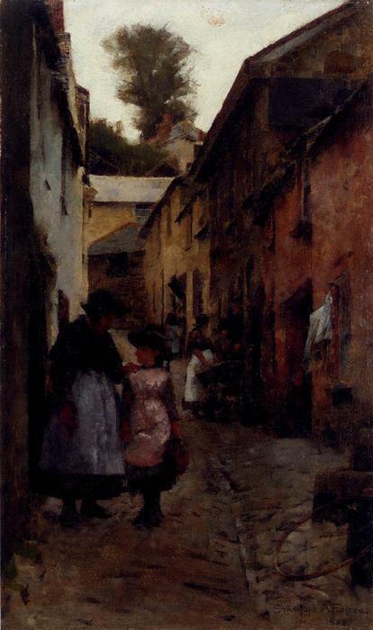 Wikioo.org - The Encyclopedia of Fine Arts - Painting, Artwork by Stanhope Alexander Forbes - A Street in Newlyn