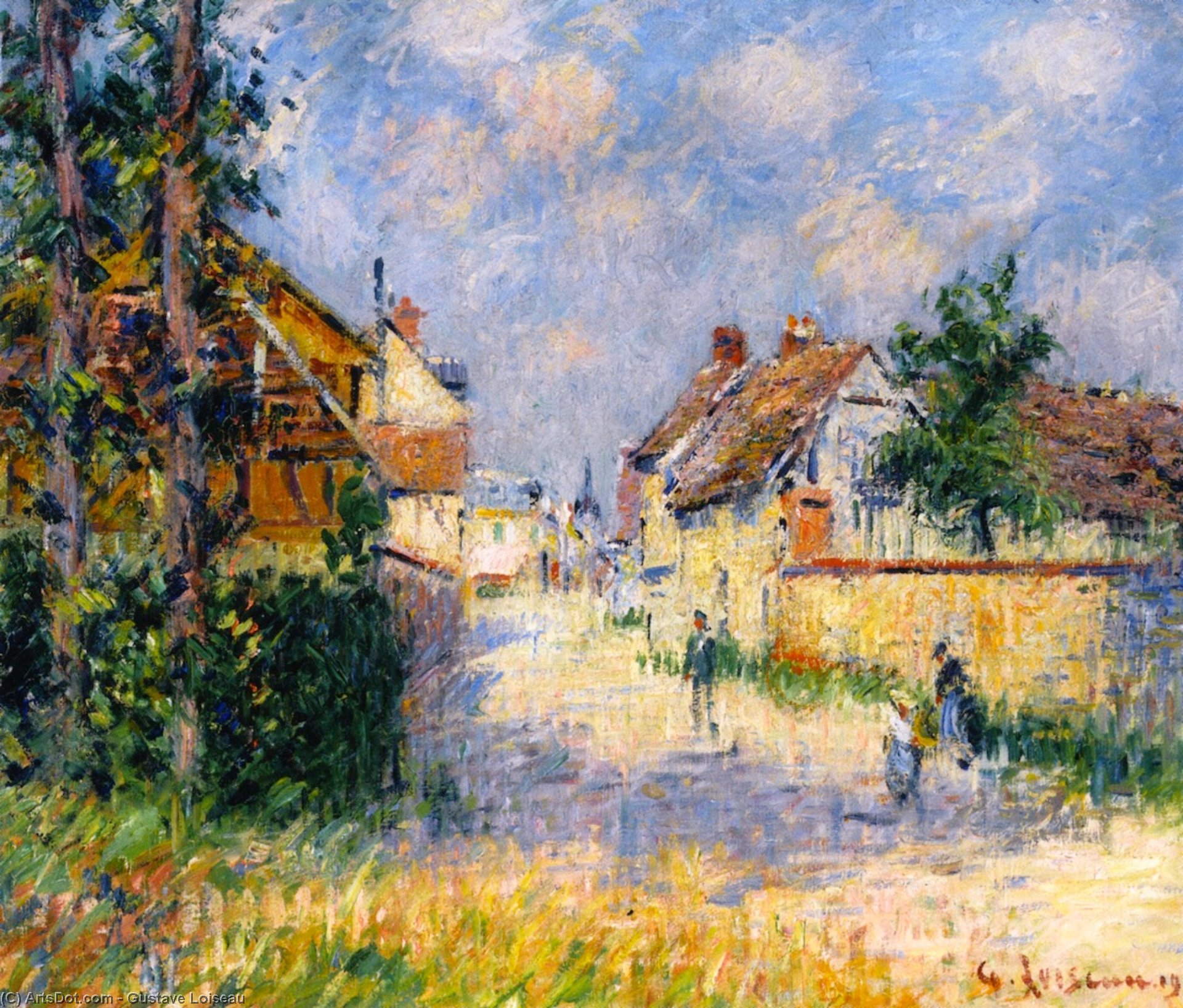Wikioo.org - The Encyclopedia of Fine Arts - Painting, Artwork by Gustave Loiseau - Street in Saint-Cyr-du-Vaudreuil