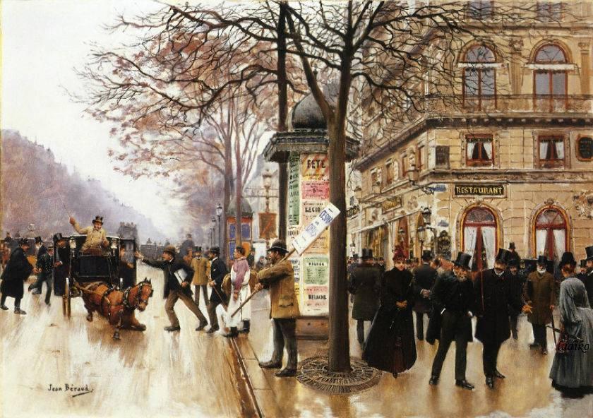 Wikioo.org – La Enciclopedia de las Bellas Artes - Pintura, Obras de arte de Jean Georges Béraud - escena de la calle