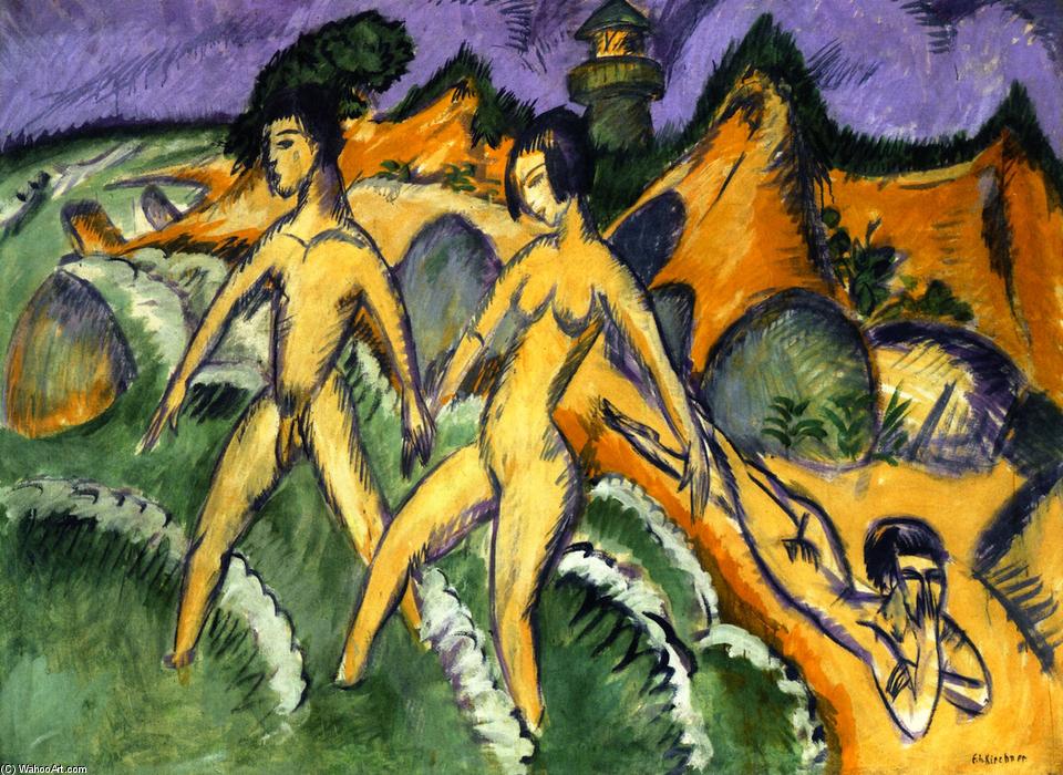 Wikioo.org - The Encyclopedia of Fine Arts - Painting, Artwork by Ernst Ludwig Kirchner - Striding into the Sea