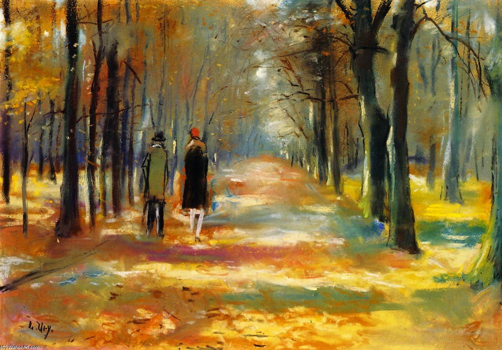 Wikioo.org - The Encyclopedia of Fine Arts - Painting, Artwork by Lesser Ury - Strolling in the Forest
