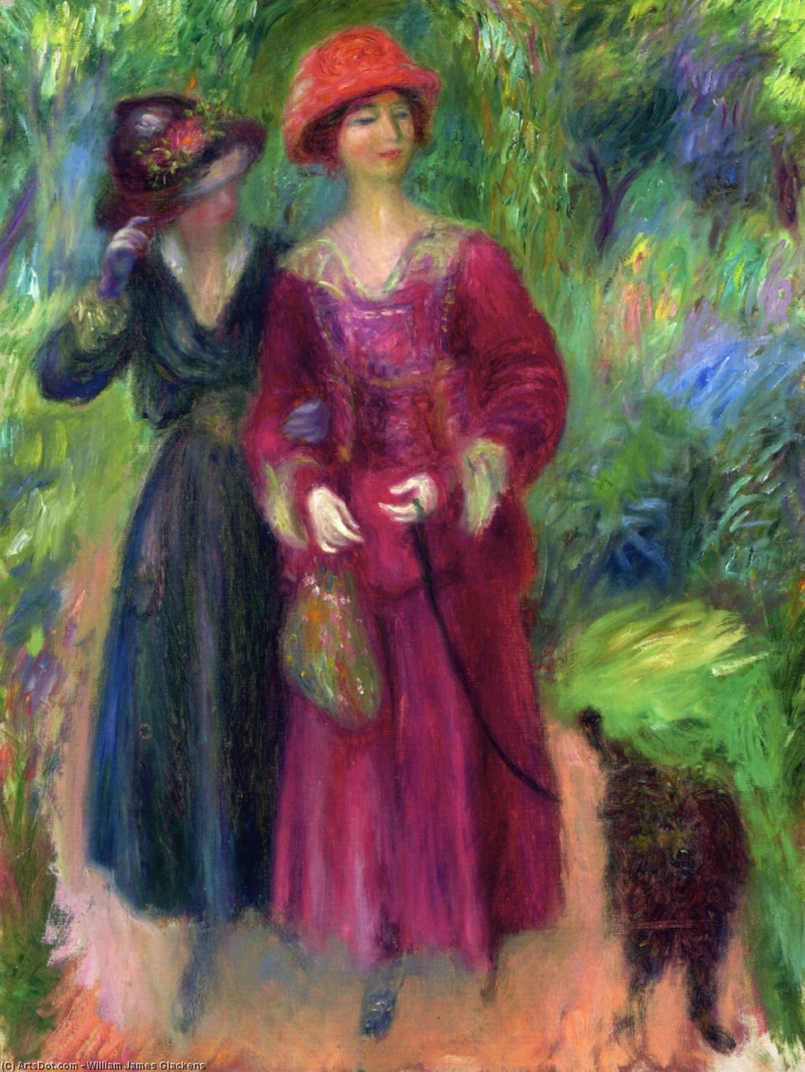 Wikioo.org - The Encyclopedia of Fine Arts - Painting, Artwork by William James Glackens - A Stroll in the Park