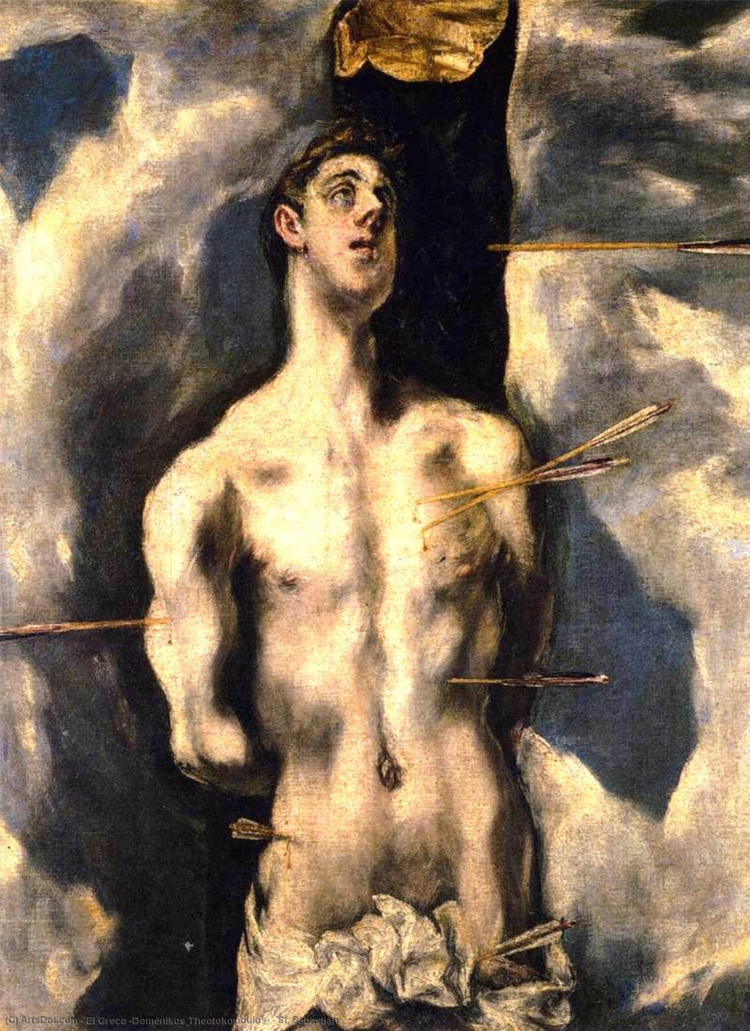 Wikioo.org - Die Enzyklopädie bildender Kunst - Malerei, Kunstwerk von El Greco (Doménikos Theotokopoulos) - Str . Sebastian