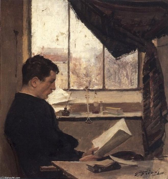 Wikioo.org - The Encyclopedia of Fine Arts - Painting, Artwork by Émile Friant - A Student (also known as Self-portrait)