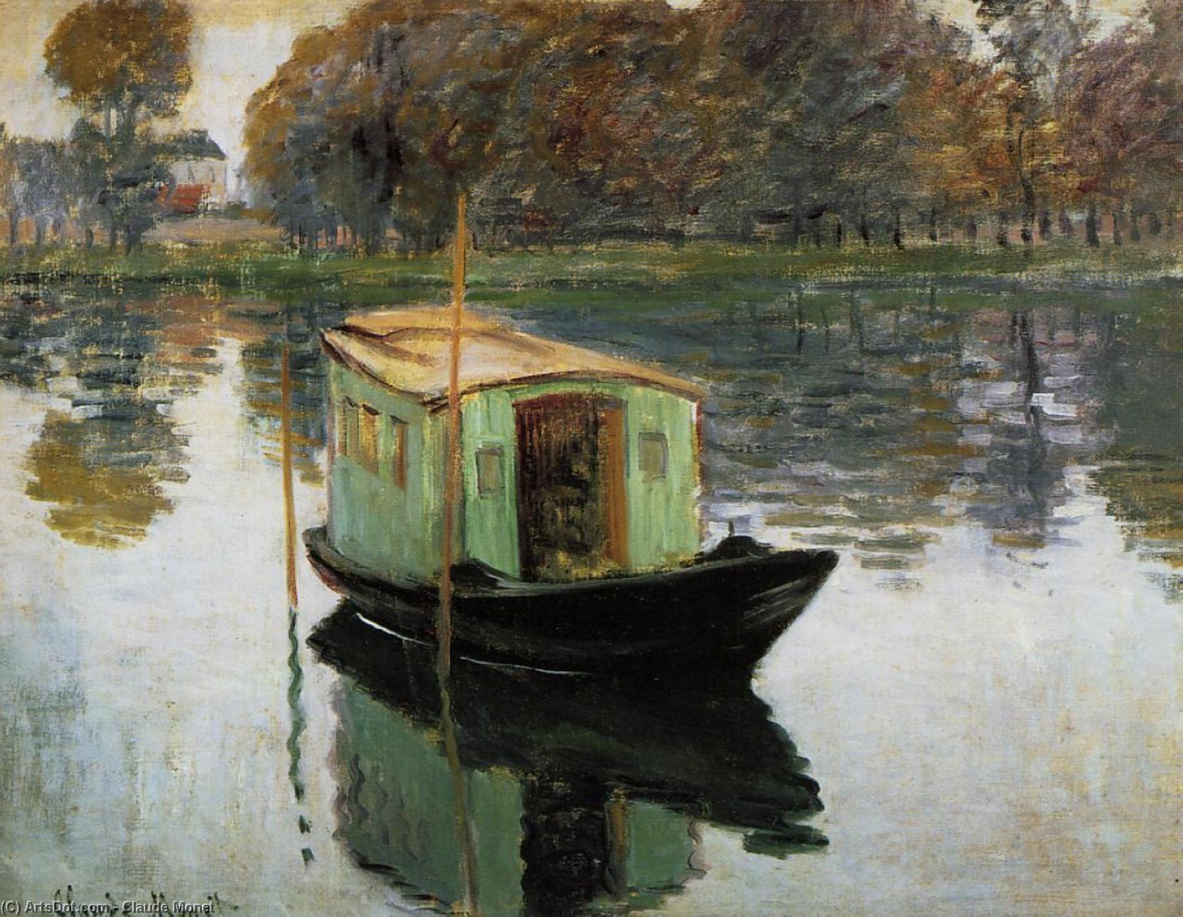 Wikioo.org - สารานุกรมวิจิตรศิลป์ - จิตรกรรม Claude Monet - The Studio Boat