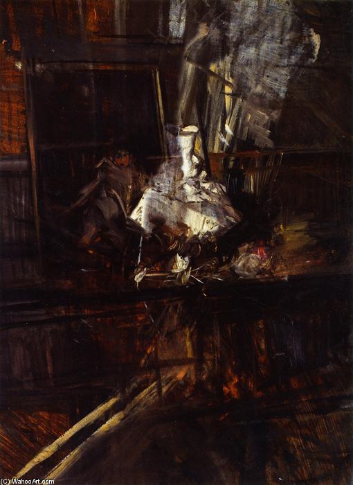 Wikioo.org - The Encyclopedia of Fine Arts - Painting, Artwork by Giovanni Boldini - Studio Interior with the Portrait of Young Subercaseaux
