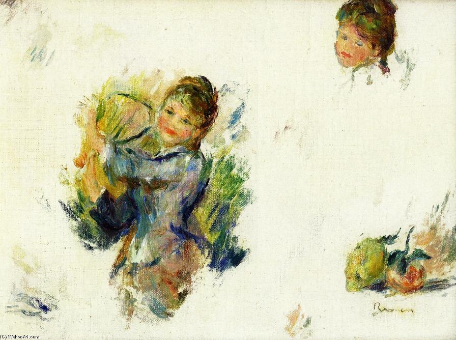 WikiOO.org - Enciclopedia of Fine Arts - Pictura, lucrări de artă Pierre-Auguste Renoir - 'Study for Girls playing with a Shuttlecock''''